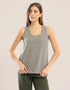 Tank top in ribbed tricot with round neckline and sleeveless